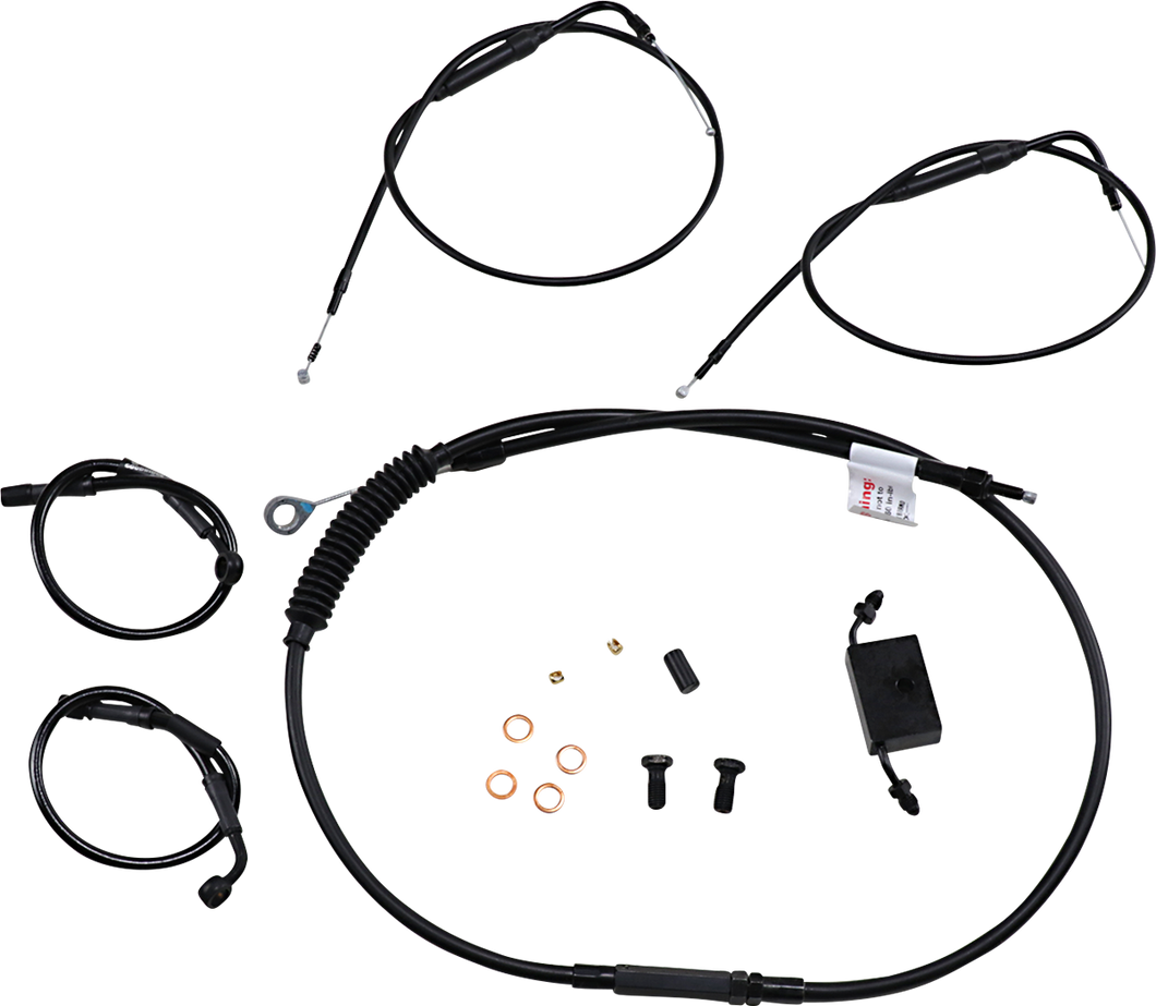 Handlebar Cable and Brake Line Kit - Extended - Sportsters - Clubman Handlebars - ABS