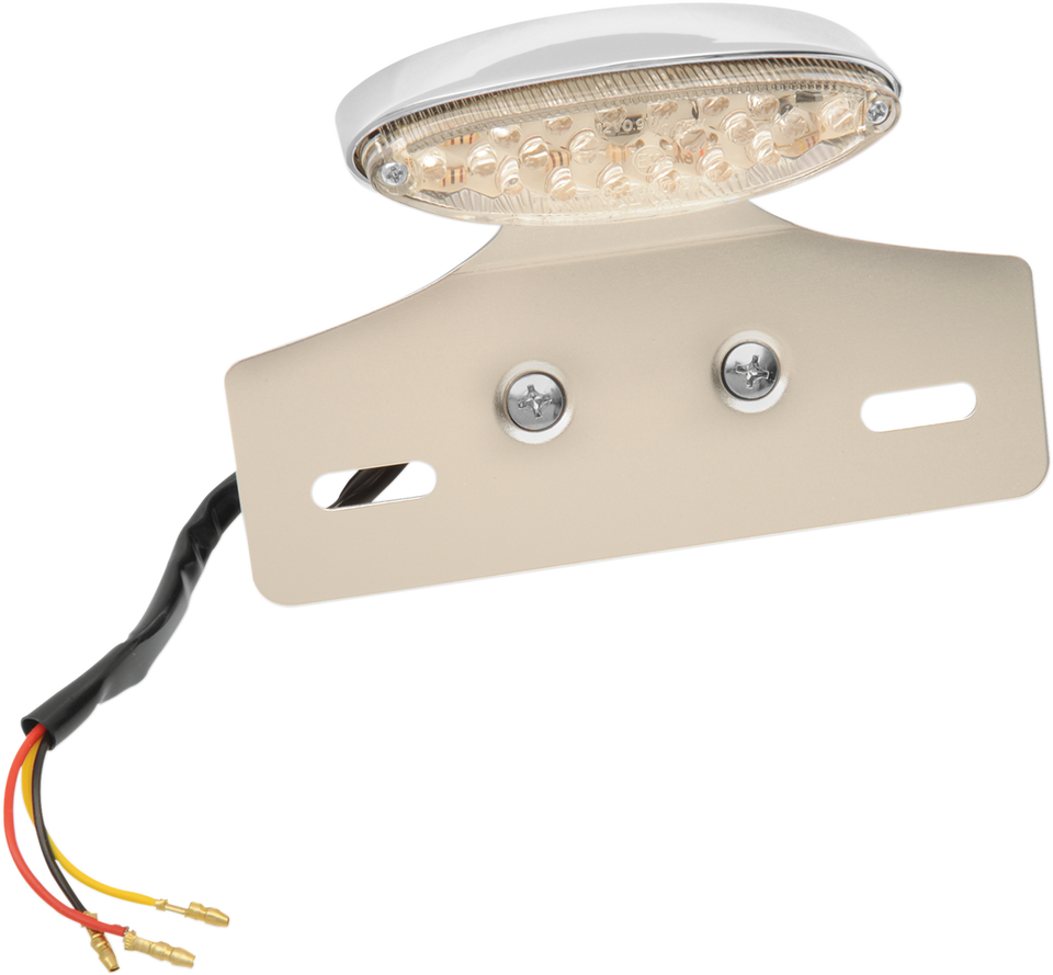 Taillight/License Plate Mount - Cat Eye -Clear Lens - Red LED