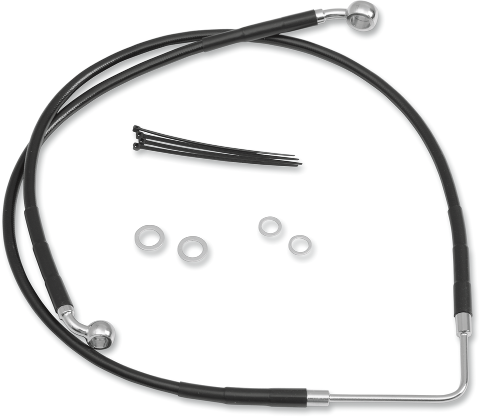 Brake Line - Front - FXDWG 06-07 - Black - Lutzka's Garage