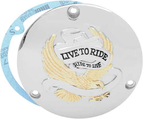 3 Hole Gold Live to Ride Derby Cover