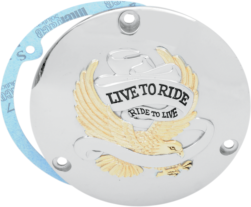 3 Hole Gold Live to Ride Derby Cover