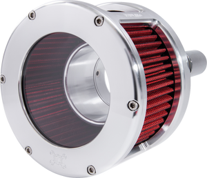 Air Cleaner - BA Race Series - Raw - Clear Cover - Red - M8 - Lutzka's Garage