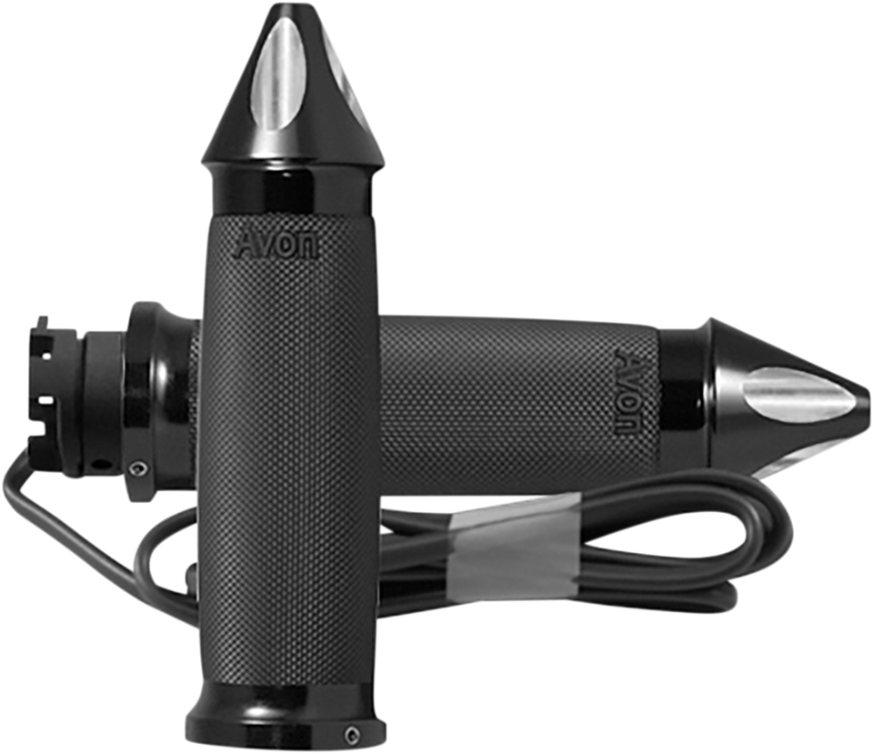 Grips - Heated - Custom Contour - Spike - Indian - Black - Lutzka's Garage