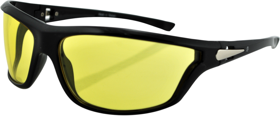 Florida Sunglasses - Shiny Black - Yellow - Lutzka's Garage