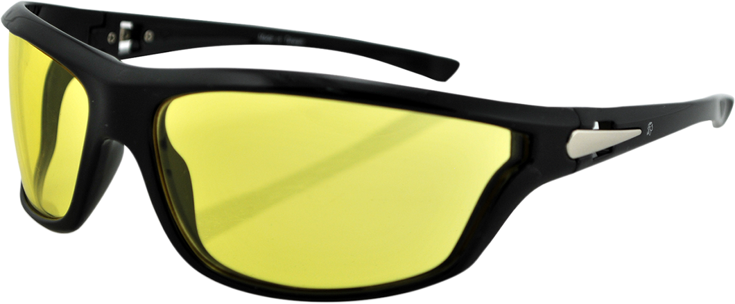 Florida Sunglasses - Shiny Black - Yellow - Lutzka's Garage