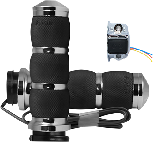 Grips - Heated - Air Cushion - TBW - Chrome - Lutzka's Garage