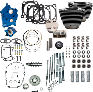 132" Power Package Engine Performance Kit - Chain Drive - Oil Cooled - Highlighted Fins - M8