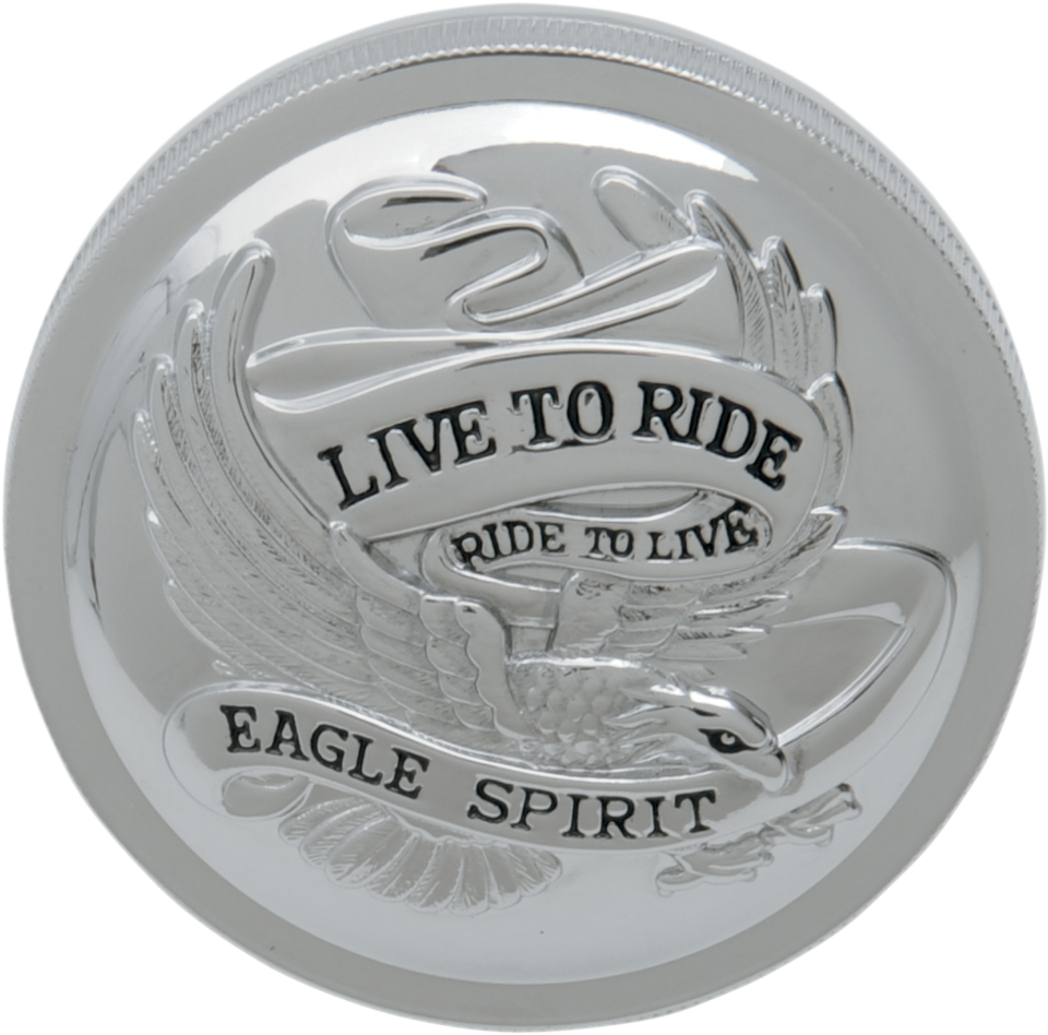 Vented Live To Ride Gas Cap - Chrome - Lutzka's Garage