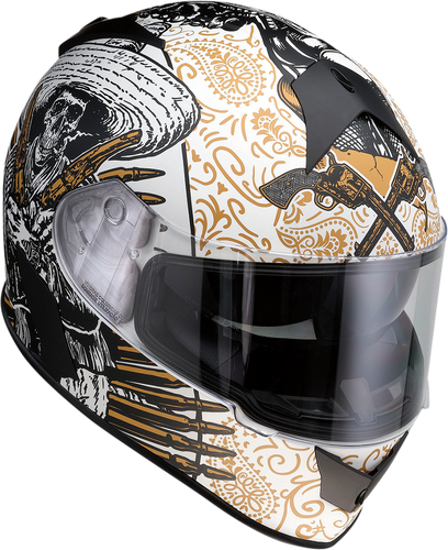 Warrant Helmet - Sombrero - White/Gold - XS - Lutzka's Garage