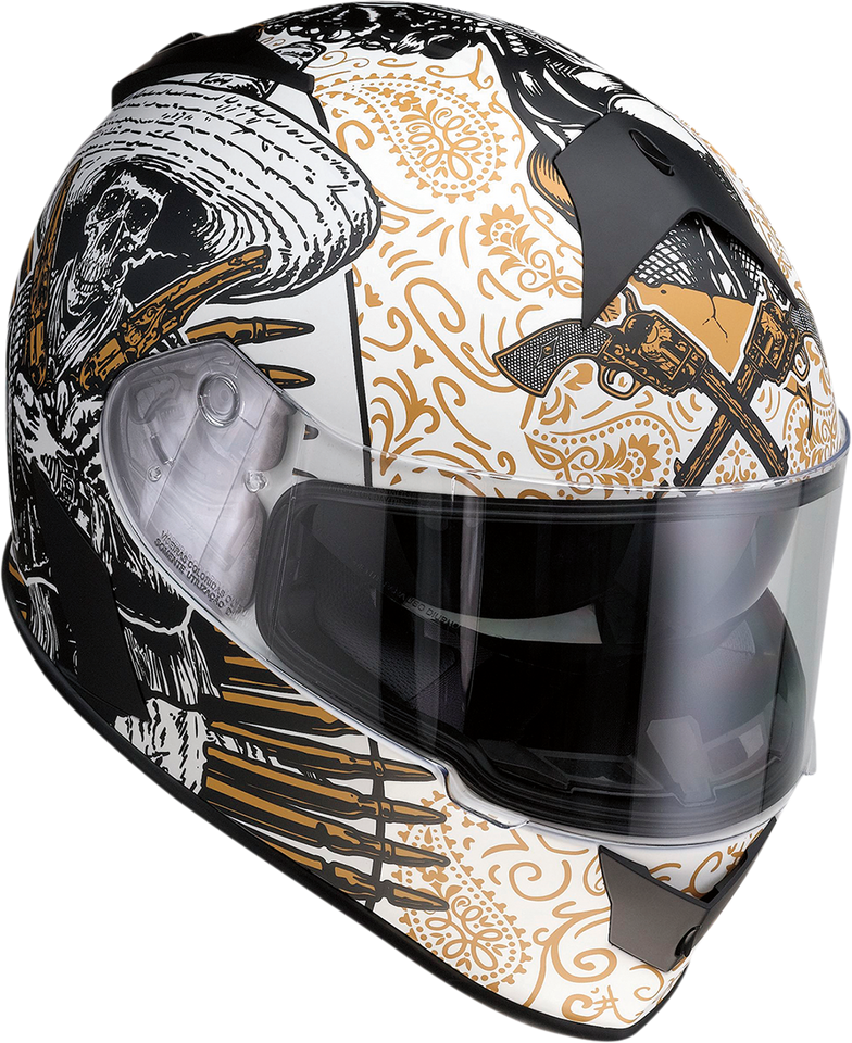 Warrant Helmet - Sombrero - White/Gold - XS - Lutzka's Garage