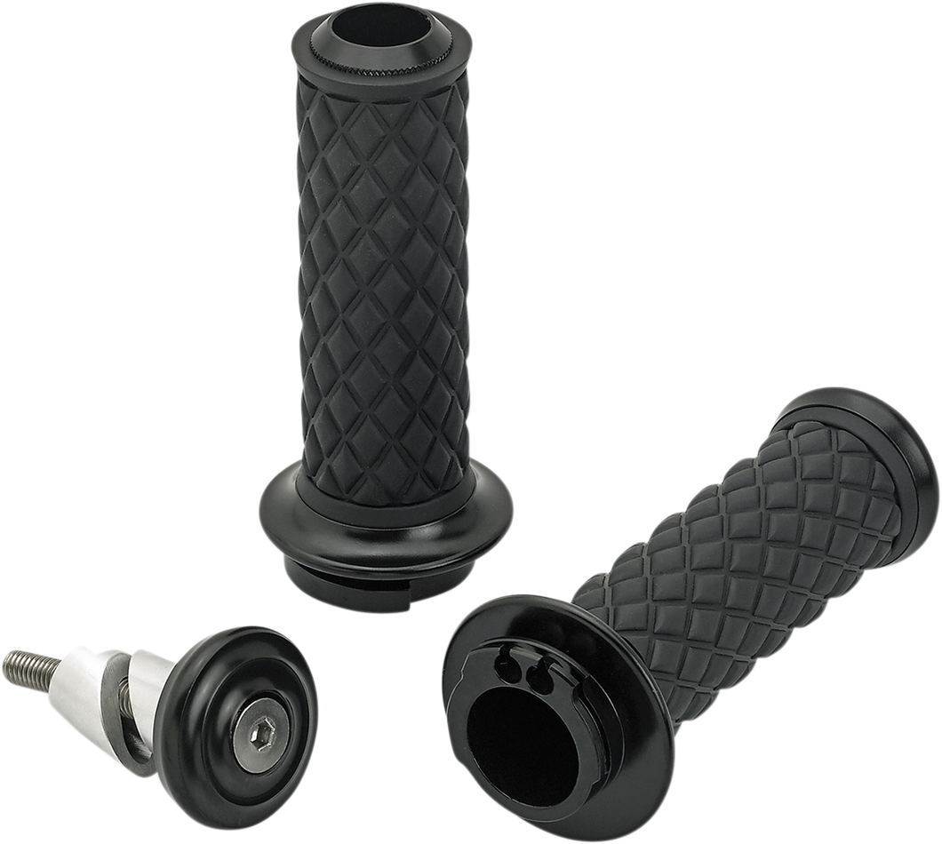 Grips - Alumicore - Dual Cable - Black - Lutzka's Garage