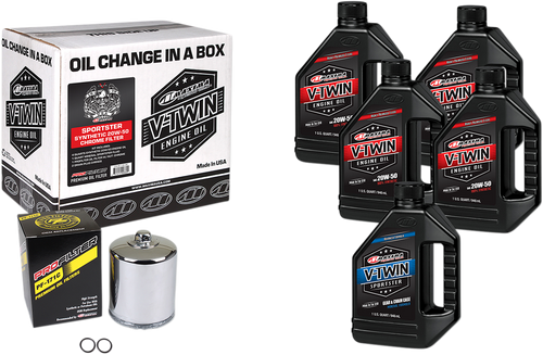 Sportster Synthetic 20W-50 Oil Change Kit - Chrome Filter