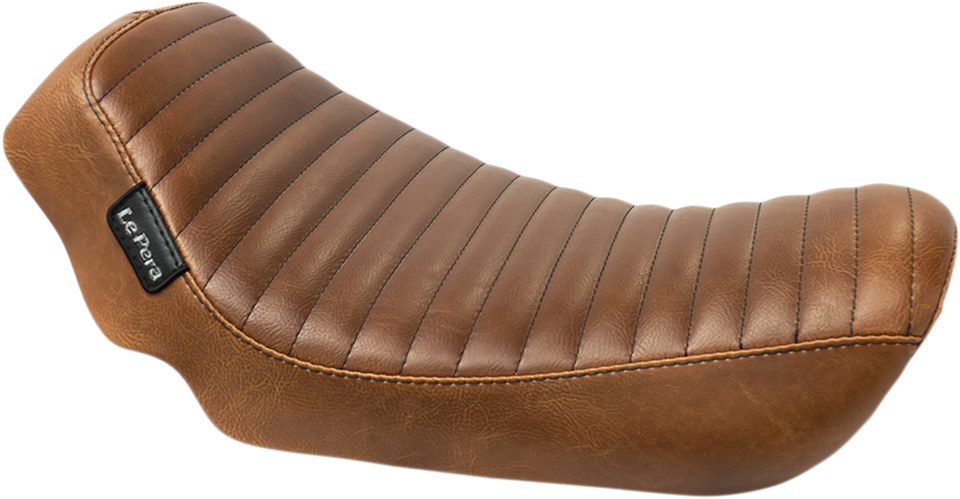 Streaker Seat - Pleated - Brown - Dyna 06+ - Lutzka's Garage