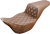 Step Up Seat - Lattice Stitched - Brown - FLH - Lutzka's Garage