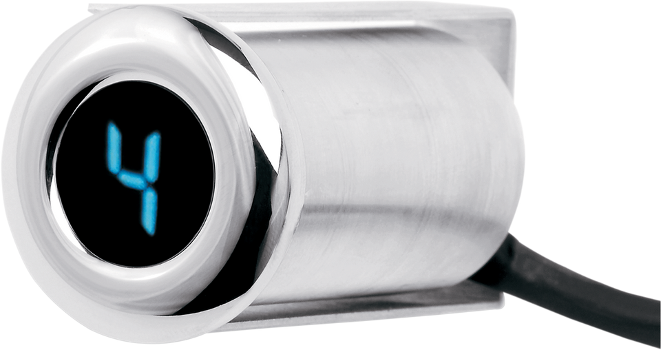 Auto Programming Gear Indicator - Fairing Flush Mount - Chrome - Blue Display - Lutzka's Garage