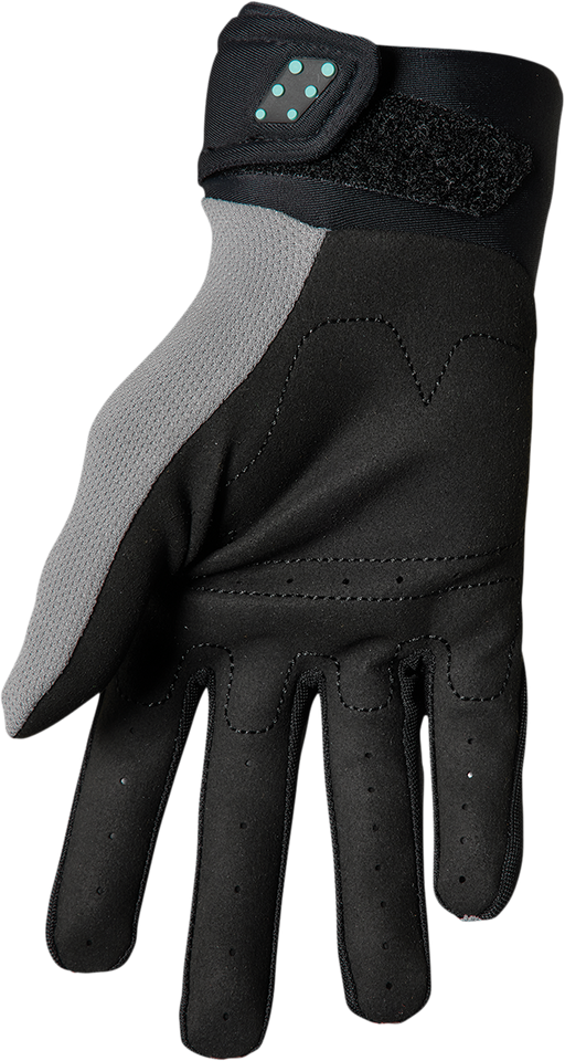 Youth Spectrum Gloves - Gray/Black/Mint - Large - Lutzka's Garage