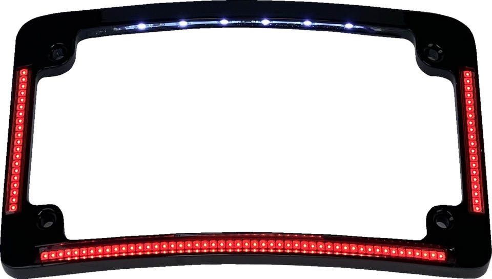 License Plate Frame - Red/White LED - Black - Lutzka's Garage