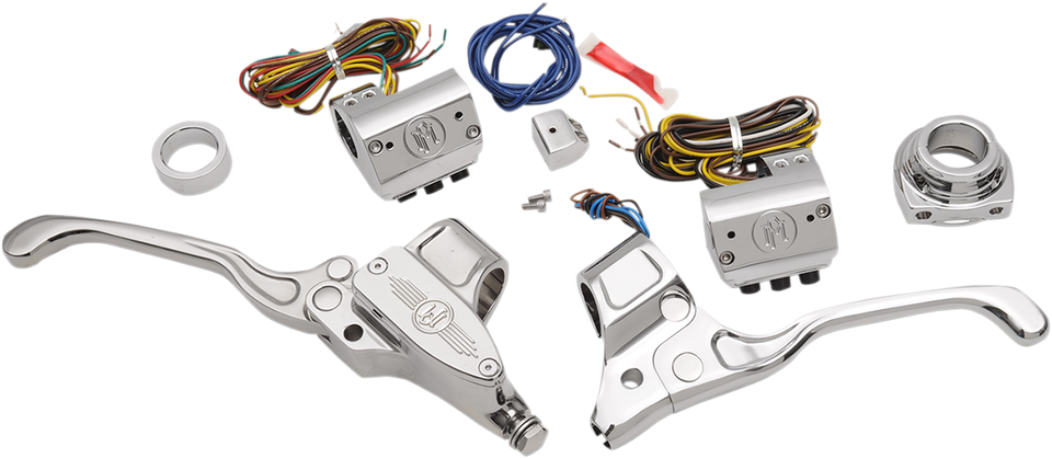 Handlebar Control Set - Cable - 9/16" Master Cylinder - Chrome - Lutzka's Garage
