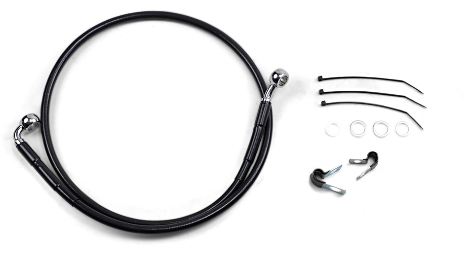 Brake Line - Front - FXD 99-05 - Black - Lutzka's Garage
