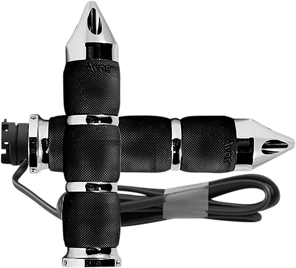 Grips - Heated - Air Cushion - Spike - Indian - Chrome - Lutzka's Garage
