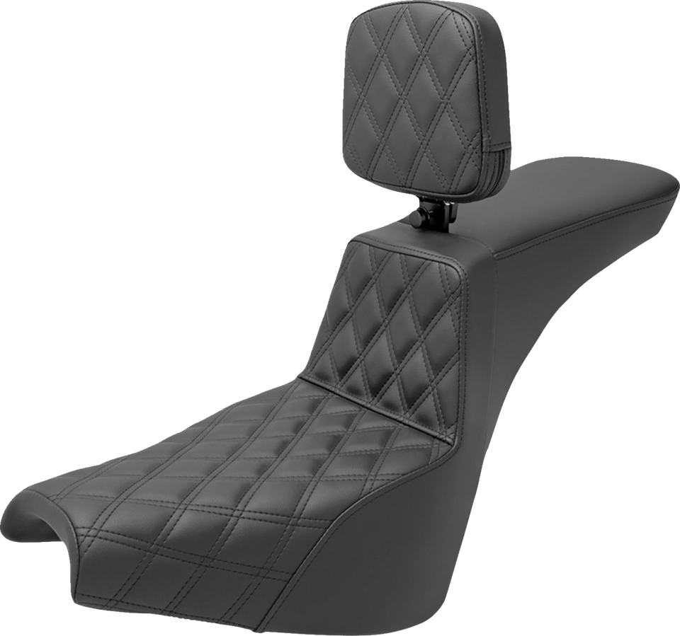 Tour Step Up Seat - Rider Backrest - Front Lattice Stitch - FXBB/FXST 18-22