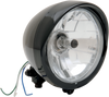 5-3/4" Head Light with Visor - Clear Lens - Black - Lutzka's Garage