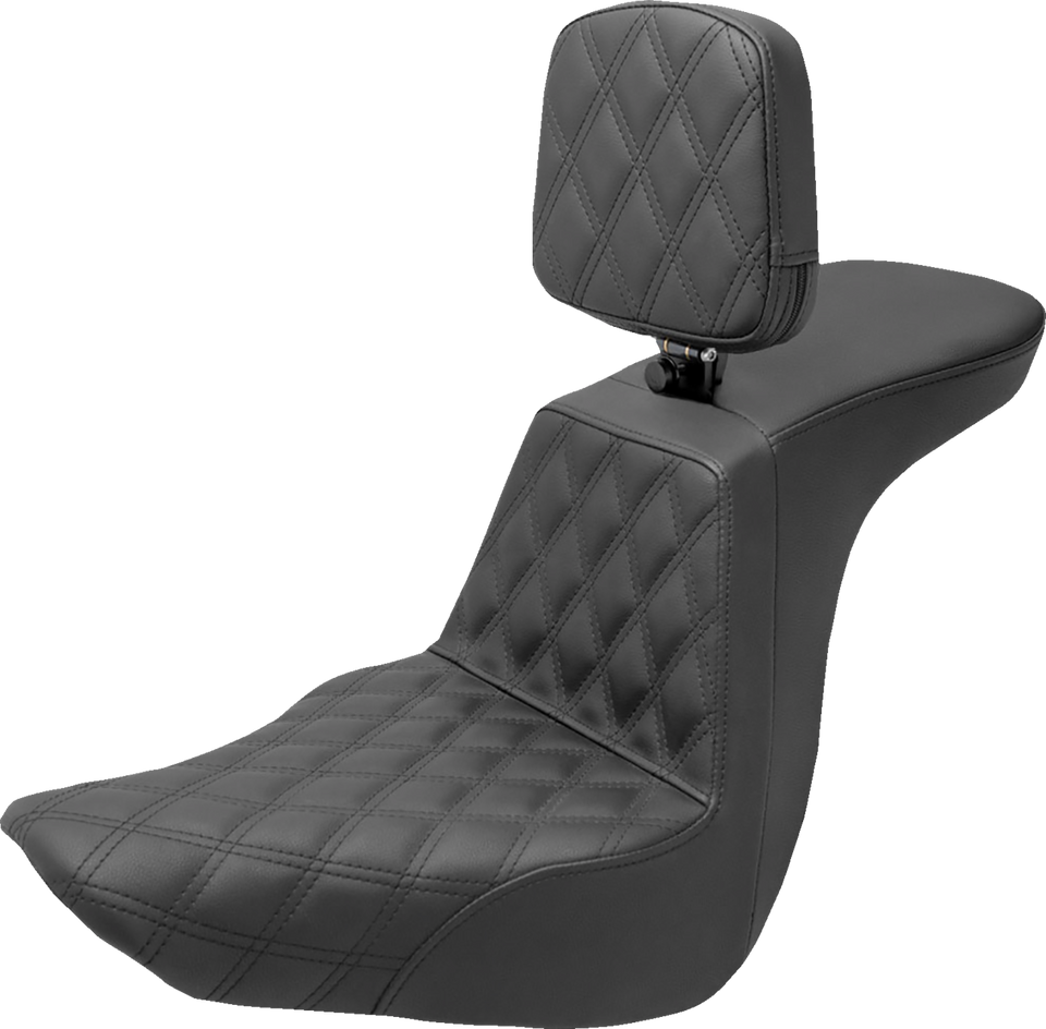 Tour Step Up Seat - Rider Backrest - Front Lattice Stitch - FLSB/FXLR 18-22