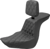 Tour Step Up Seat - Rider Backrest - Front Lattice Stitch - FLSB/FXLR 18-22
