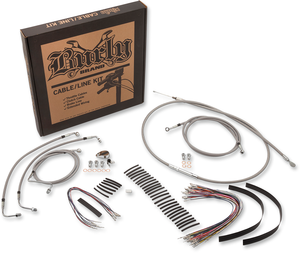 Handlebar Cable/Brake Line Kit - Complete - 13" Ape Hanger Handlebars - Stainless Steel - Lutzka's Garage