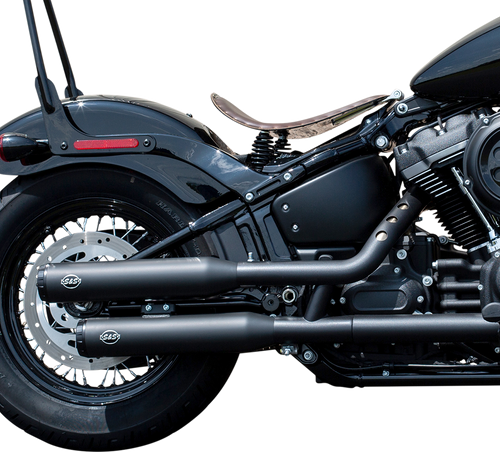 Grand National Race Mufflers for Softail - Black - Lutzka's Garage