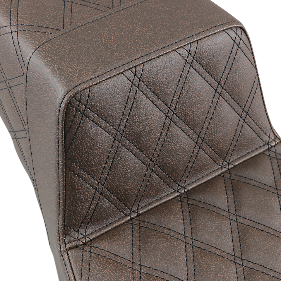 Step Up Seat - Lattice Stitched - Brown - Lutzka's Garage