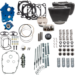 132" Power Package Engine Performance Kit - Chain Drive - Water Cooled - Highlighted Fins - M8