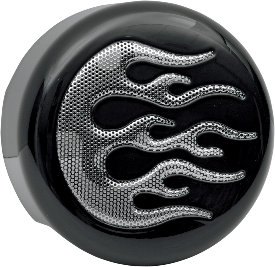 Horn Cover - Black with Chrome Flame - Lutzka's Garage