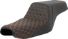 Step-Up Seat - Honeycomb - Orange Stitching - Sportster 04-21