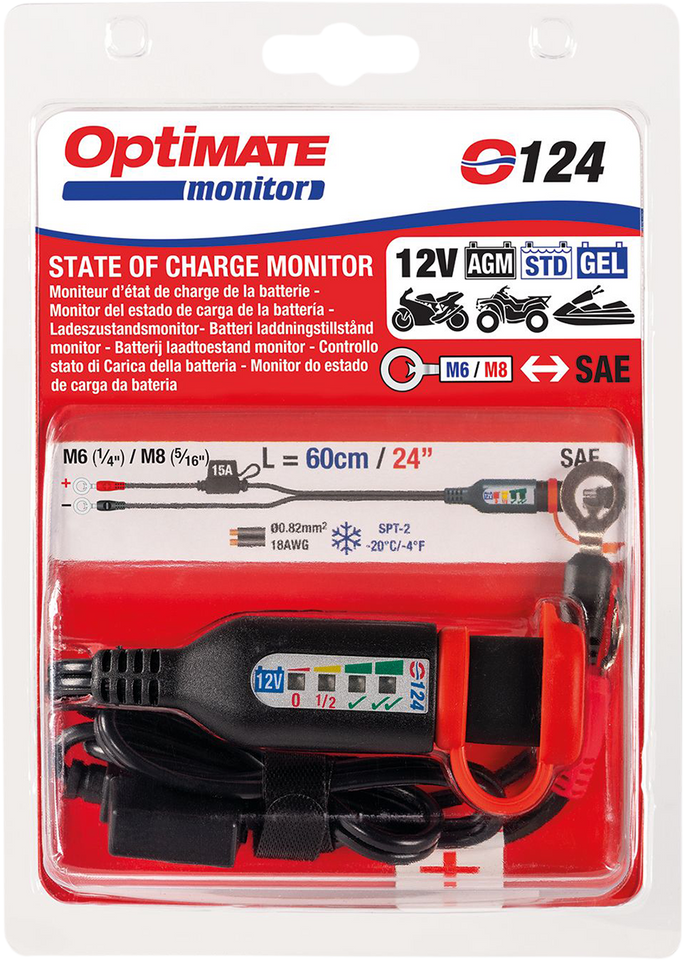 Optimate Permanent Power Lead with Battery/Charge Status - 20"