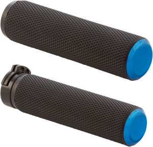 Grips - Knurled - Cable - Blue - Lutzka's Garage