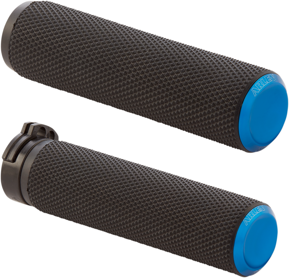 Grips - Knurled - Cable - Blue - Lutzka's Garage