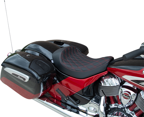 Solo Seat - Double Diamond - Red Stitching - Indian14-22