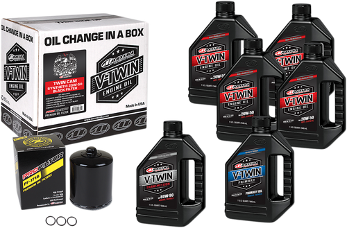 Twin Cam Synthetic 20W-50 Oil Change Kit - Black Filter