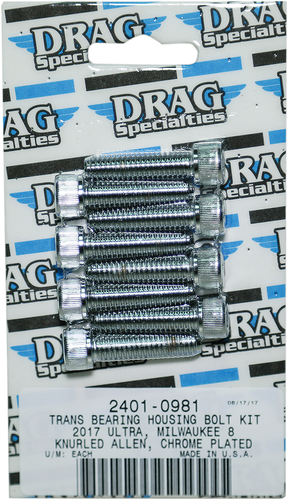 Bolt Kit M8 Transmission Bearing Knurled All Chrome