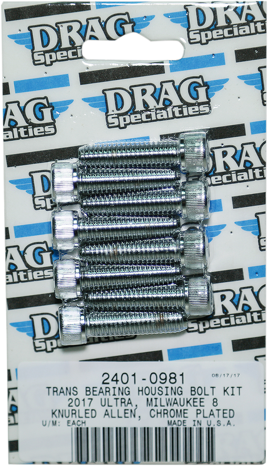 Bolt Kit M8 Transmission Bearing Knurled All Chrome