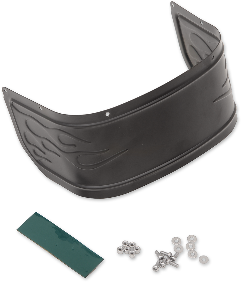 Front Fender Skirt - Satin Black - Flame - Lutzka's Garage