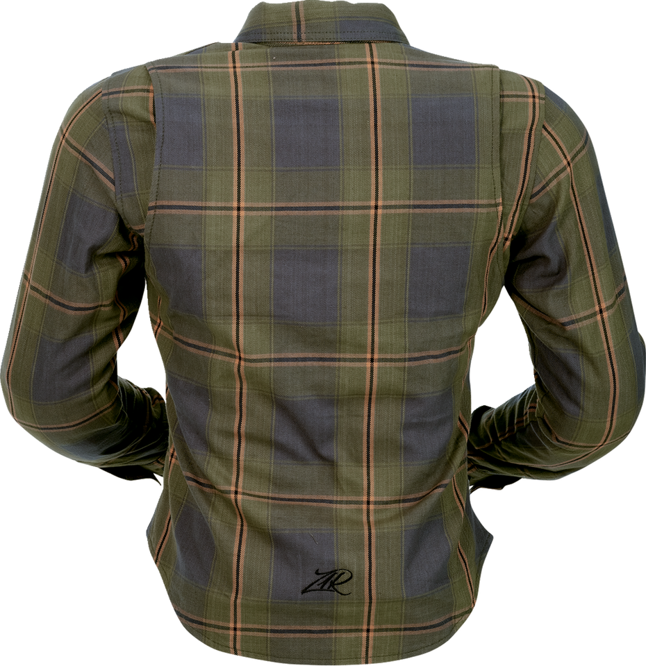 Womens Flannel Shirt - Olive - 2W - Lutzka's Garage