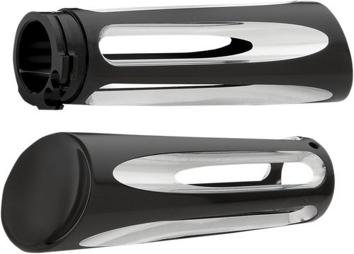 Grips - Deep Cut - Billet - Black - Lutzka's Garage