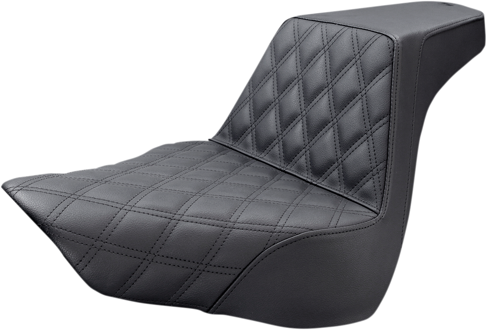 Step Up Seat - Drivers Lattice Stitched - Black - Lutzka's Garage