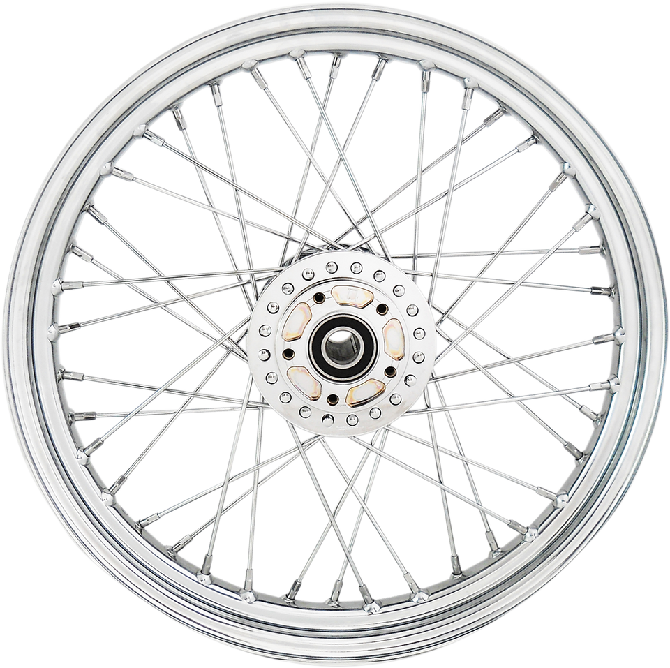 Wheel - Laced - 40 Spoke - Front - Chrome - 19x2.5 -  08-10 XL - Lutzka's Garage