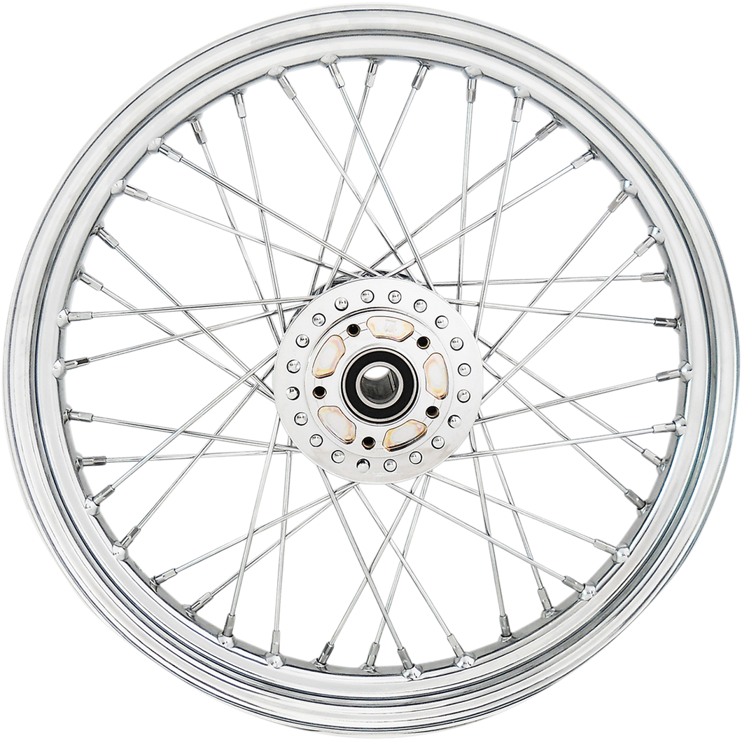 Wheel - Laced - 40 Spoke - Front - Chrome - 19x2.5 -  08-10 XL - Lutzka's Garage