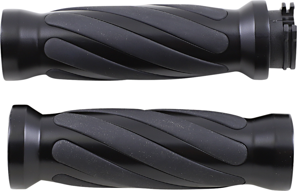 Grips - Twisted - Matte Black - Lutzka's Garage