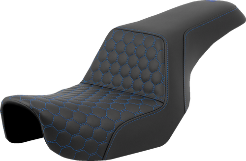 Step-Up Seat - Honeycomb - Blue Stitching - Dyna 06-17