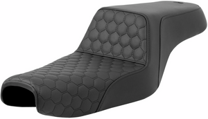 Step-Up Seat - Honeycomb - Black Stitching - Sportster 04-21
